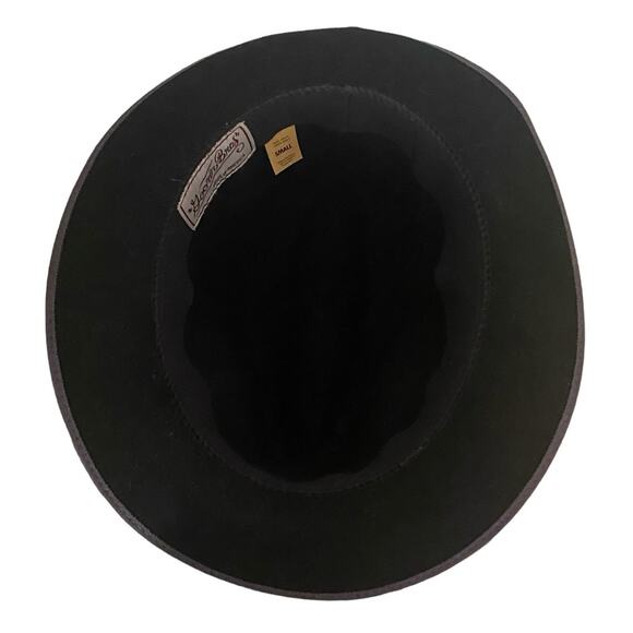 Goorin Bros. Black Wool Fedora Hat Gray Trim Size Small USA WPL 5923 Vintage - Picture 6 of 8